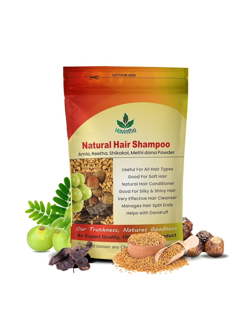 Havintha Havintha Natural Hair Shampoo With Herbal Amla Reetha Shikakai And Methi Dana Powder For Men & Women, Totally Organic | Paraben And Sulphate Free Shampoo - 227gm (Pack of 1) - Image 1