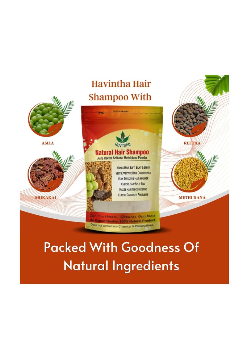 Havintha Havintha Natural Hair Shampoo With Herbal Amla Reetha Shikakai And Methi Dana Powder For Men & Women, Totally Organic | Paraben And Sulphate Free Shampoo - 227gm (Pack of 1) - Image 3