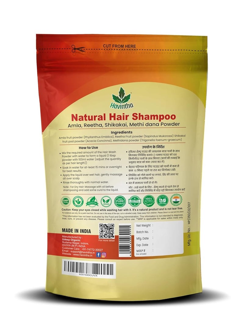 Havintha Havintha Natural Hair Shampoo With Herbal Amla Reetha Shikakai And Methi Dana Powder For Men & Women, Totally Organic | Paraben And Sulphate Free Shampoo - 227gm (Pack of 1) - Image 4