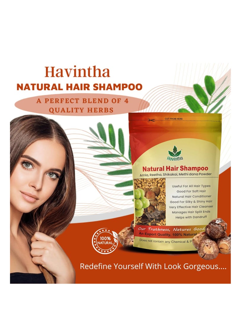 Havintha Havintha Natural Hair Shampoo With Herbal Amla Reetha Shikakai And Methi Dana Powder For Men & Women, Totally Organic | Paraben And Sulphate Free Shampoo - 227gm (Pack of 1) - Image 5