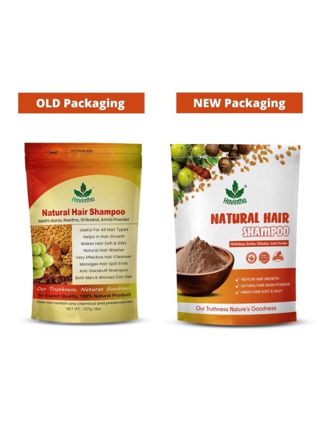 Havintha Natural Hair Shampoo With Herbal Amla Reetha Shikakai And Methi Dana Powder For Men & Women, Totally Organic | Paraben And Sulphate Free Shampoo - 227gm (Pack of 1) - Image 2