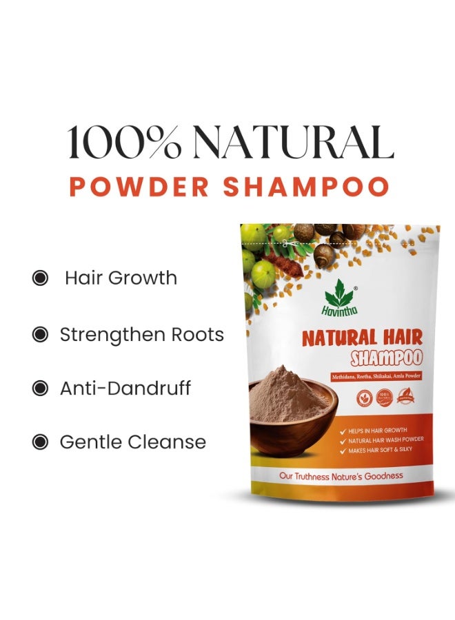 Havintha Natural Hair Shampoo With Herbal Amla Reetha Shikakai And Methi Dana Powder For Men & Women, Totally Organic | Paraben And Sulphate Free Shampoo - 227gm (Pack of 1) - Image 4