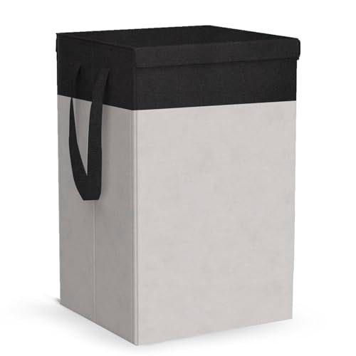 LAXIS® 75L Laundry Bag for Clothes with Lid, Large Dirty Clothes Laundry Basket & Cloth Storage Bin, Used Clothes Organizer, Multipurpose Laundry Basket for Bedroom & Bathroom - Grey - Image 1