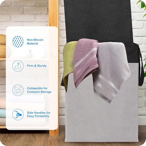 LAXIS® 75L Laundry Bag for Clothes with Lid, Large Dirty Clothes Laundry Basket & Cloth Storage Bin, Used Clothes Organizer, Multipurpose Laundry Basket for Bedroom & Bathroom - Grey - Image 5