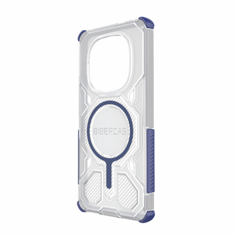 بيبركاس جراب هاتف مقاوم للصدمات Magsafe Air Bag لهاتف Redmi Note 14 Pro+ 5G شفاف اللون (أزرق) - Image 3