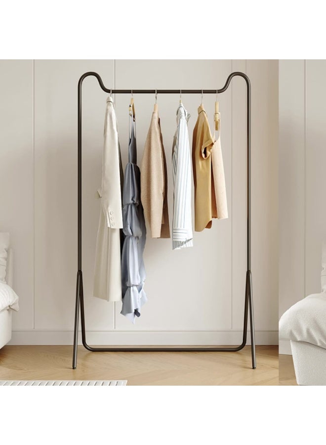 HXDream Freestanding Wrought Iron Clothes Rack, Modern Simple Bedroom Garment Hanger, Small Indoor Hanging Rod for Clothes and Bags, Multipurpose Use（Black）80*40*160CM - Image 1