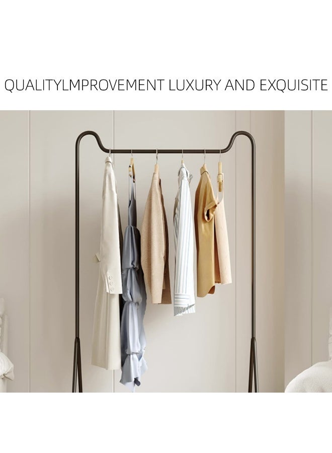 HXDream Freestanding Wrought Iron Clothes Rack, Modern Simple Bedroom Garment Hanger, Small Indoor Hanging Rod for Clothes and Bags, Multipurpose Use（Black）80*40*160CM - Image 3