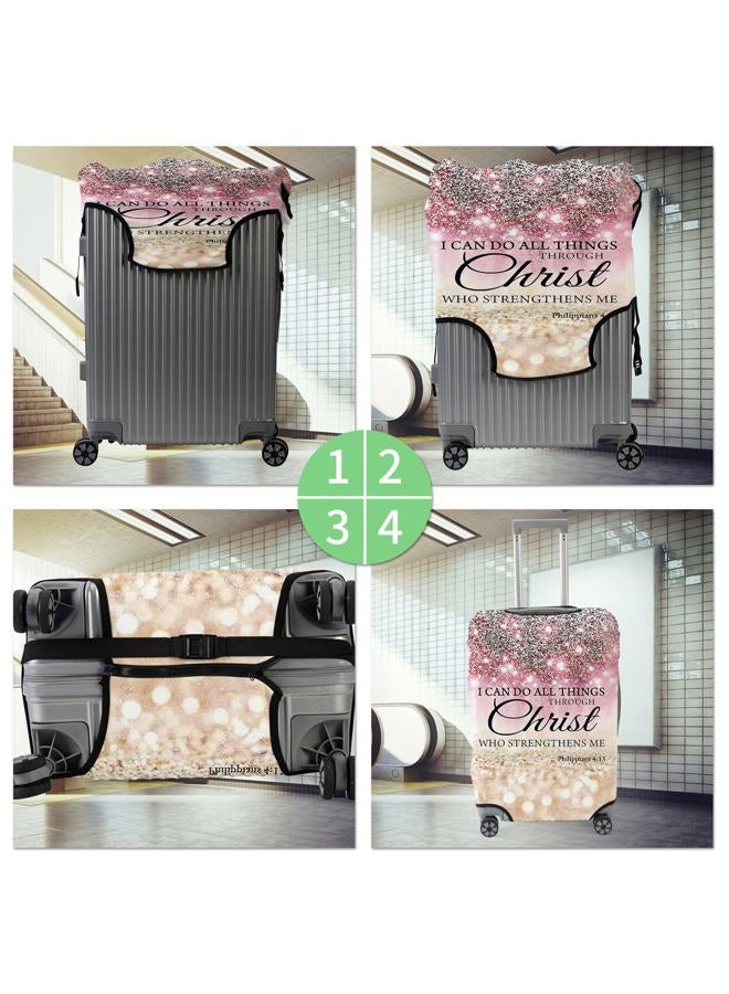 FUYOCWE Luggage Covers for Suitcase TSA Approved,Elastic Washable Suitcase Cover Protector, I can do all things through christ Luggage Cover Sleeve Wrap for 26/ 27/28/29 Inches Suitcase Travel Accessories, I - Image 5