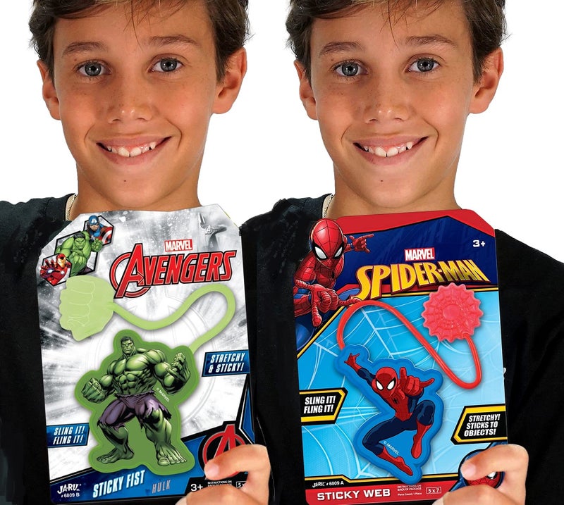JA-RU Marvel Spiderman & Hulk Sticky Hands Stretchy Snap Toys (2 Packs Assorted) Superheroes Stretchy Hands Birthday Toy Supplies for Kids  Pinata Filler  Bulk Toys.AB-6809-2 - Image 2