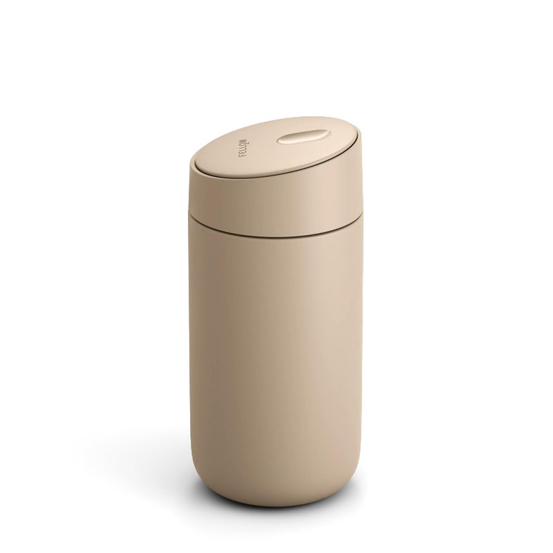 Fellow 12 oz Carter Slide Travel Mug â€“ One-Handed Slide Lid, Vacuum Insulated Stainless Steel Tumbler with Ceramic Interior for Hot and Cold Drinks, Leak-Proof and Dishwasher Safe, Sand Dune - Image 1
