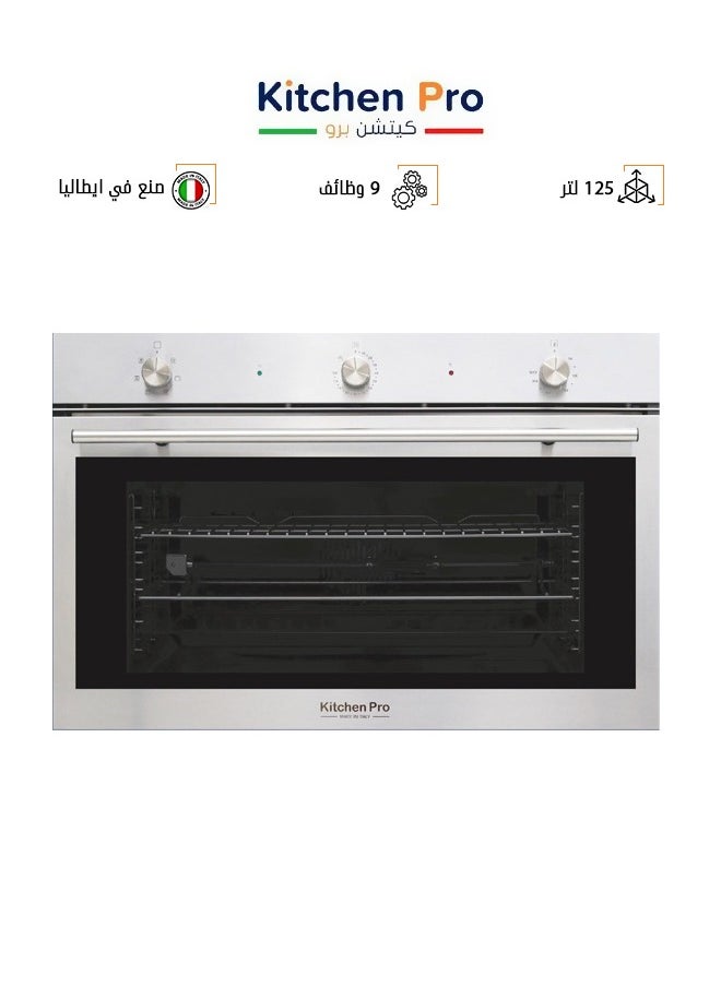 kitchen Pro Built-in Electric Oven - 90 CM - 6 Functions - 125 Liters - Distribution Fan - Made in Italy - KP906/EL 