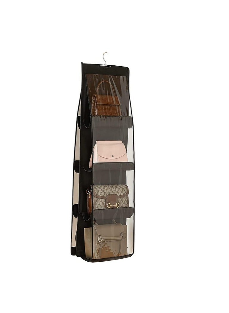 Hanging Handbag Organizer Dust Proof Storage Holder Bag Wardrobe Closet for Purse Clutch with 8 Larger Pockets for Organizing and Storing Women Handbags 2Pcs  - Image 2
