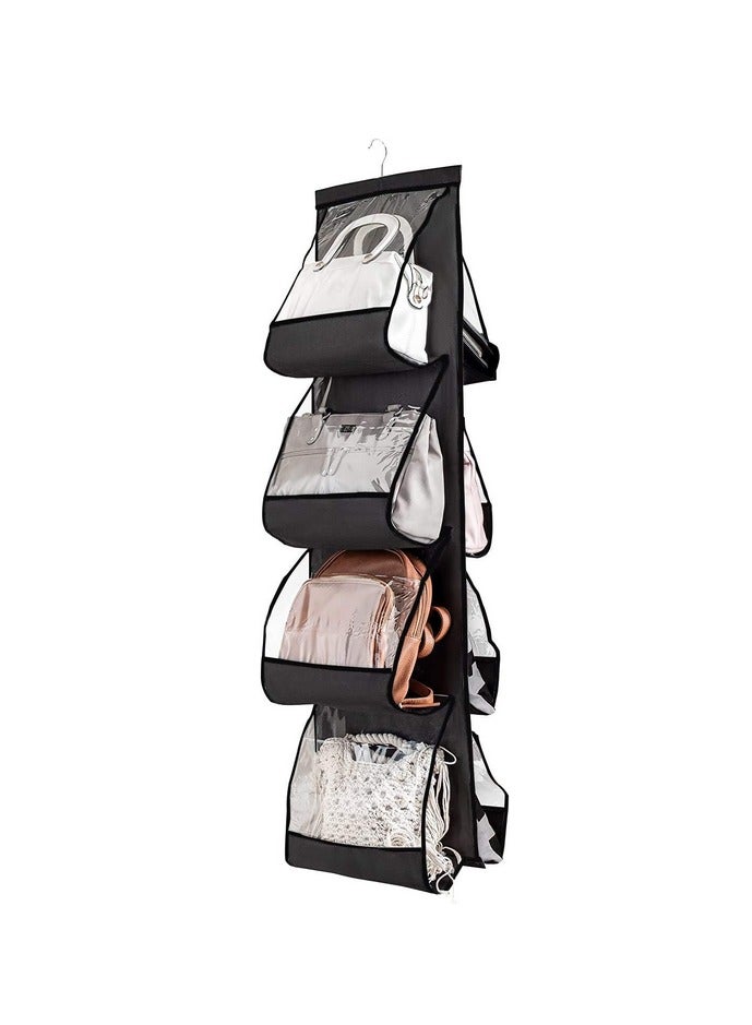 Hanging Handbag Organizer Dust Proof Storage Holder Bag Wardrobe Closet for Purse Clutch with 8 Larger Pockets for Organizing and Storing Women Handbags 2Pcs  - Image 5