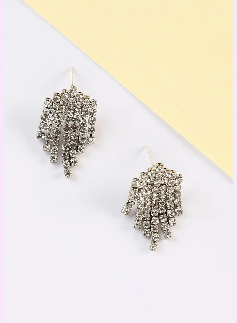 SOHI Silver Plated Designer Stone Casual Drop Earring For Women
