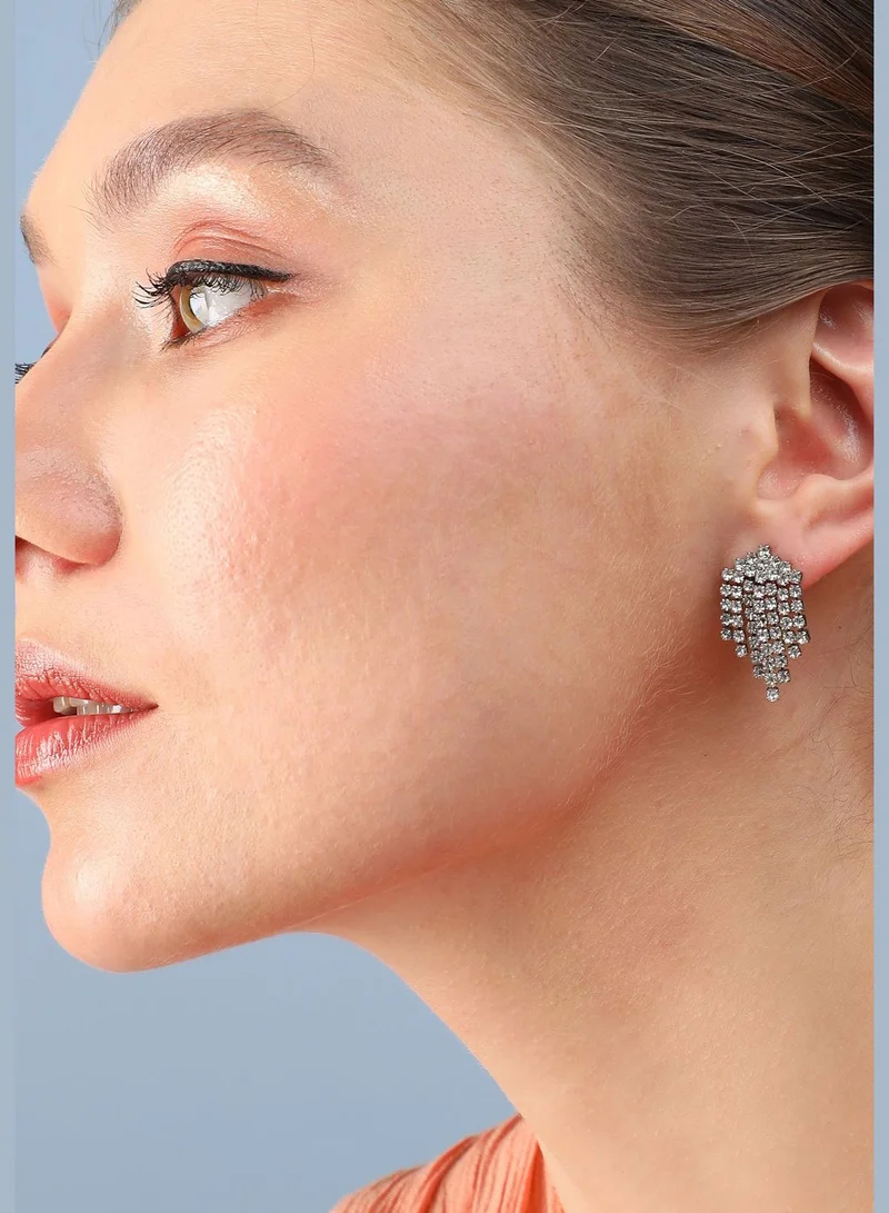 SOHI Silver Plated Designer Stone Casual Drop Earring For Women