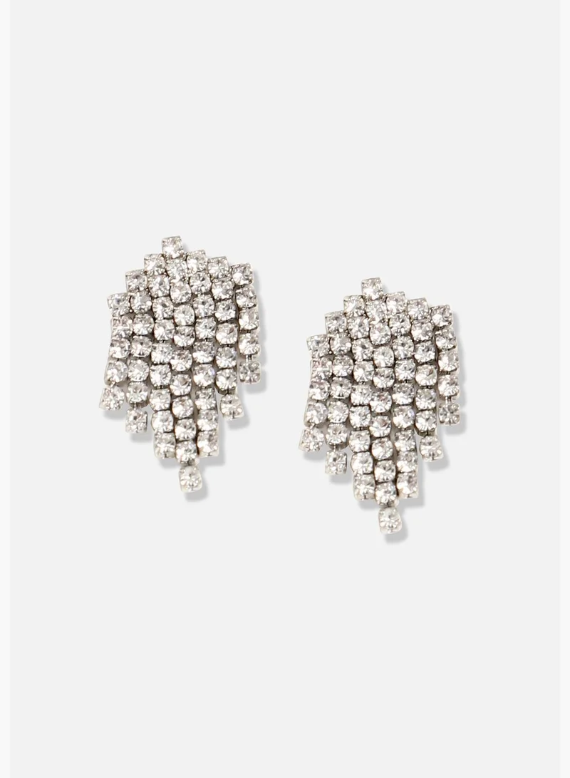 SOHI Silver Plated Designer Stone Casual Drop Earring For Women