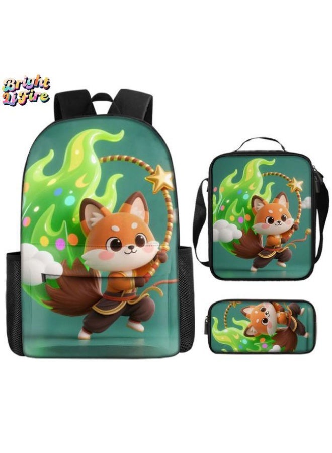 Bright Li Fire Fashion is unlimited! Cartoon bag three-piece set, suitable for a variety of scenes for students and teenagers (available for students, children, friends on outings, mountain climbing, schooling, etc.) - 74 - Image 1