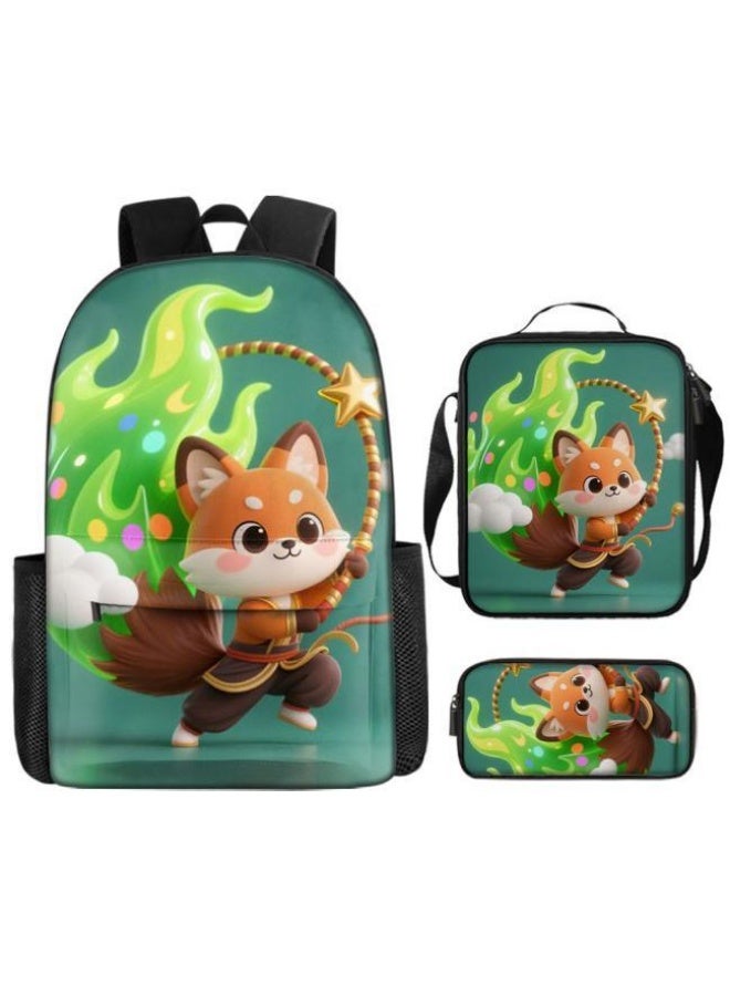 Bright Li Fire Fashion is unlimited! Cartoon bag three-piece set, suitable for a variety of scenes for students and teenagers (available for students, children, friends on outings, mountain climbing, schooling, etc.) - 74 - Image 2