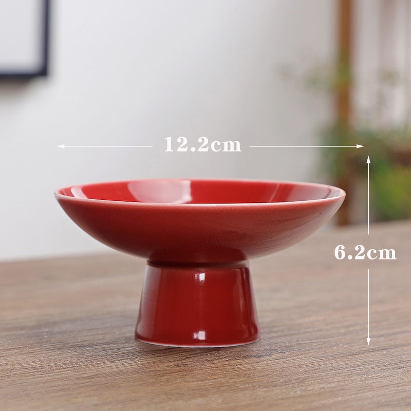 Ceramic Lotus Elevated Fruit Plate Creative Dessert DishUpper Ruoguo Dish (Ji Hong) Upper Ruoguo Dish (Ji Hong) 