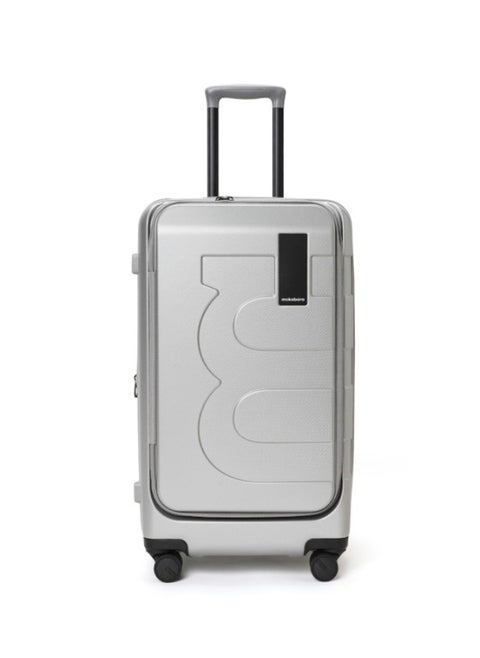 MOKOBARA The Em Access Check-In Trunk Luggage Polycarbonate 8 Spinner Wheel Trolly Hardsided Suitcase With Built In Tsa Lock Travel Suitcase (Grey)