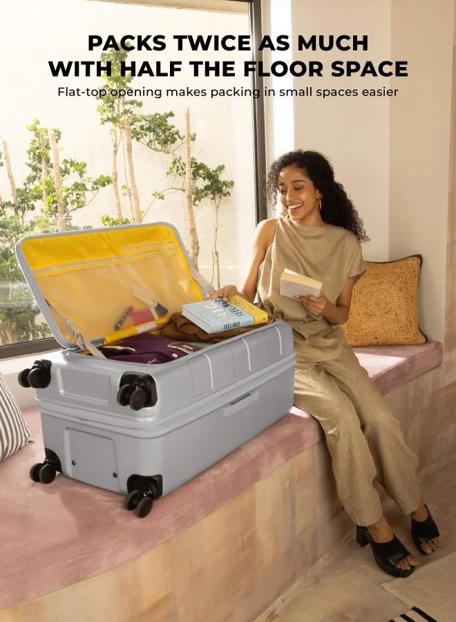 Mokobara The Em Access Check-In Trunk Luggage Polycarbonate 8 Spinner Wheel Trolly Hardsided Suitcase With Built In Tsa Lock Travel Suitcase (Grey)