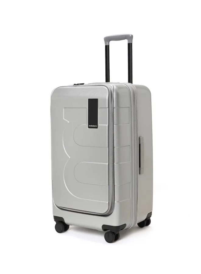 Mokobara The Em Access Check-In Trunk Luggage Polycarbonate 8 Spinner Wheel Trolly Hardsided Suitcase With Built In Tsa Lock Travel Suitcase (Grey)