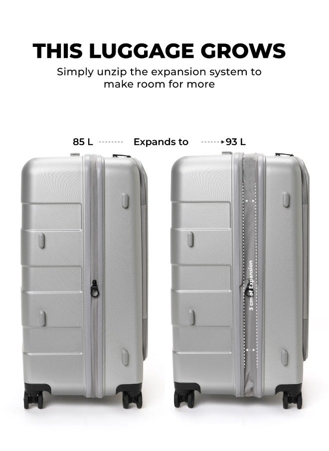 Mokobara MOKOBARA The Em Access Check-In Trunk Luggage Polycarbonate 8 Spinner Wheel Trolly Hardsided Suitcase With Built In Tsa Lock Travel Suitcase (Grey)  - Image 4