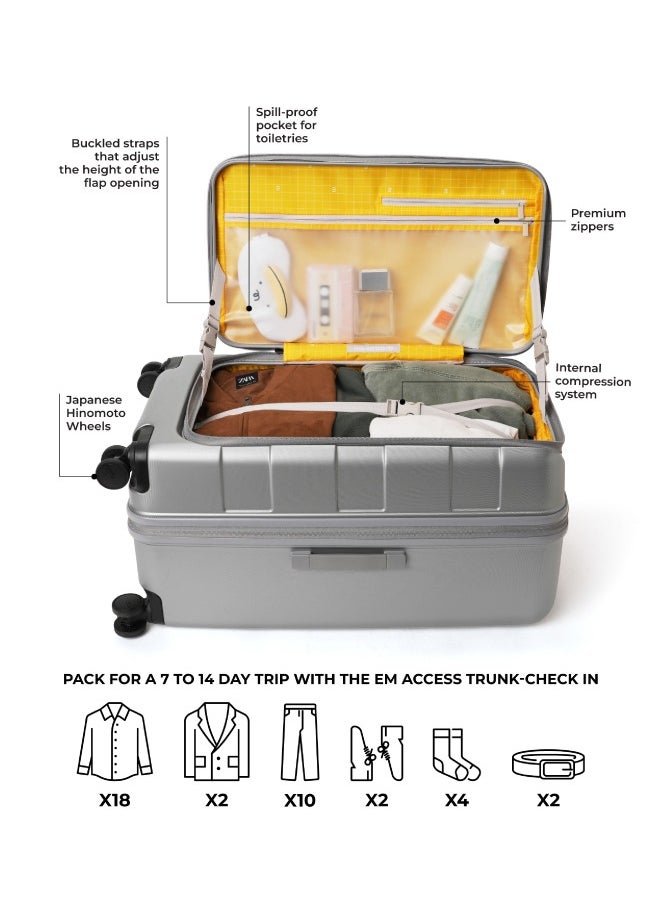 Mokobara MOKOBARA The Em Access Check-In Trunk Luggage Polycarbonate 8 Spinner Wheel Trolly Hardsided Suitcase With Built In Tsa Lock Travel Suitcase (Grey)  - Image 5