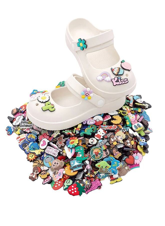100 PCS Shoe Decoration Charms for Crocs, Cartoon Accessories Crocs Random PVC Pins Croc Shoes Sandals Buckle Party Birthday Gift Bracelet Decorations Adult Kids - Image 1