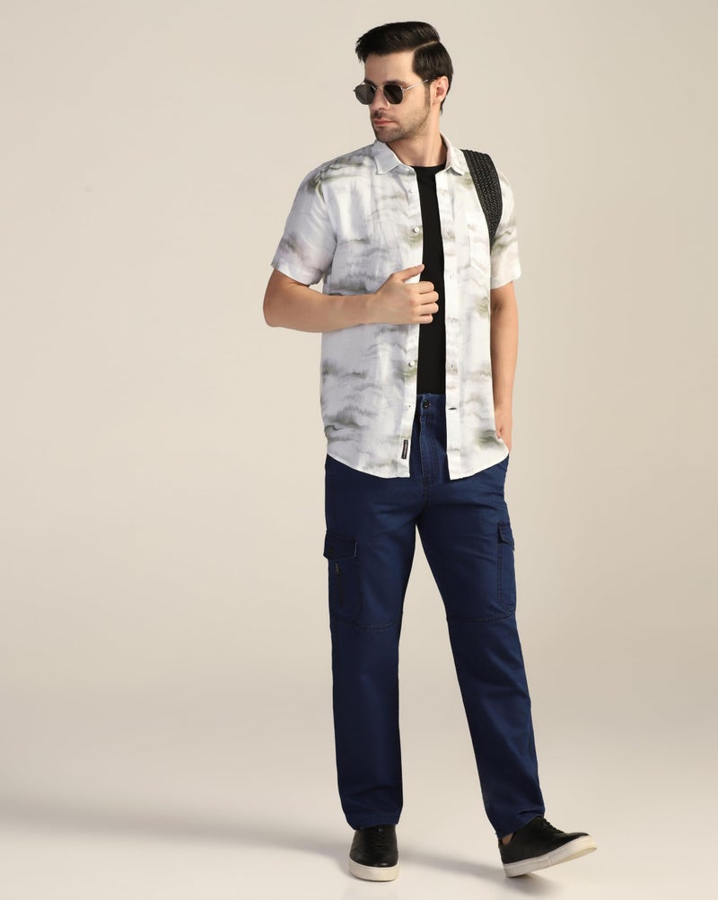 TOPLOT Men's Regular Fit Causal Trouser || Pant for Man || Jeans for Man (Cargo-Jeans-5259-Drak Blue-38) - Image 2