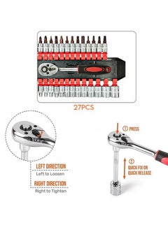 Generic 27 Pcs  1/4" inch Dr. Socket Wrench Tool Set Cr-V, for Home/Mechanic/Home I-M H-0017  - Image 5