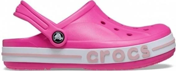 crocs Unisex Brand Logo Lightweight Water Friendly Sustainable Style Soft and Supportive Comfortable Sole Electric Pink/petal Pink Slippers 207019-6XD