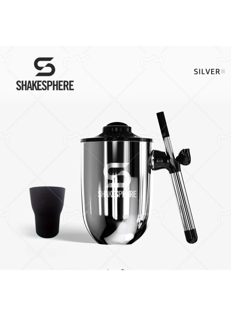 شيكسفير كوب ShakeSphere للقهوة الساخنة والباردة، تصميم جميل، مقاوم لدرجة الحرارة العالية، مع مصاصة فولاذية قابلة للتمدد - Image 1