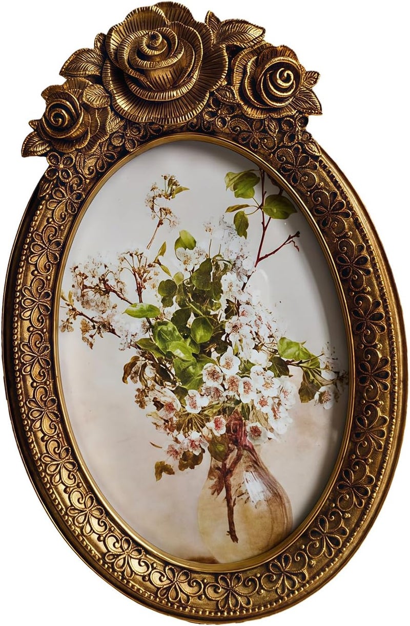 Kangnice Retro Picture Frame, Decorative Photo Antique Ornate Picture Home Decors, Old Fashioned Gallery Art Decorative - Image 3