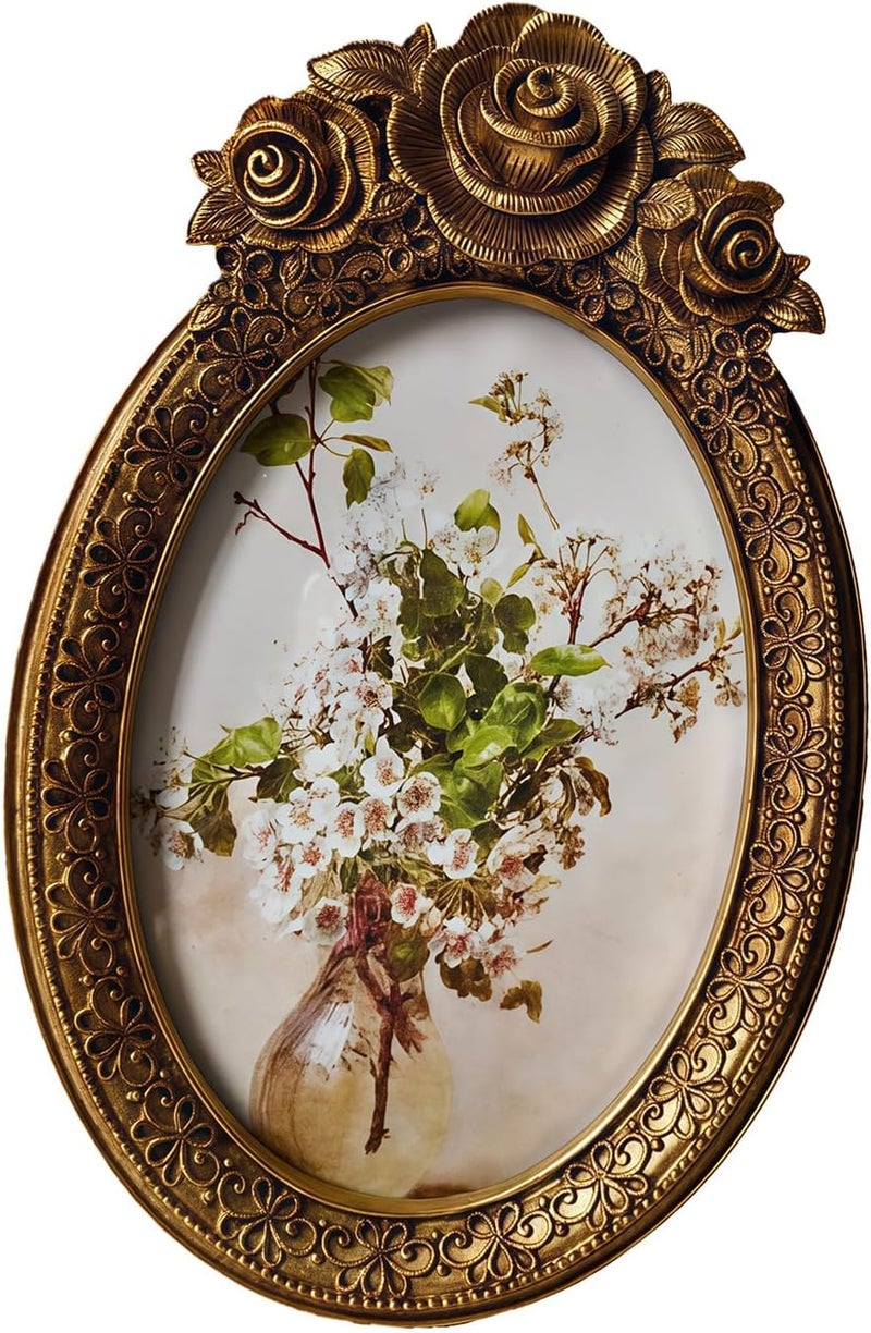 Kangnice Retro Picture Frame, Decorative Photo Antique Ornate Picture Home Decors, Old Fashioned Gallery Art Decorative - Image 1