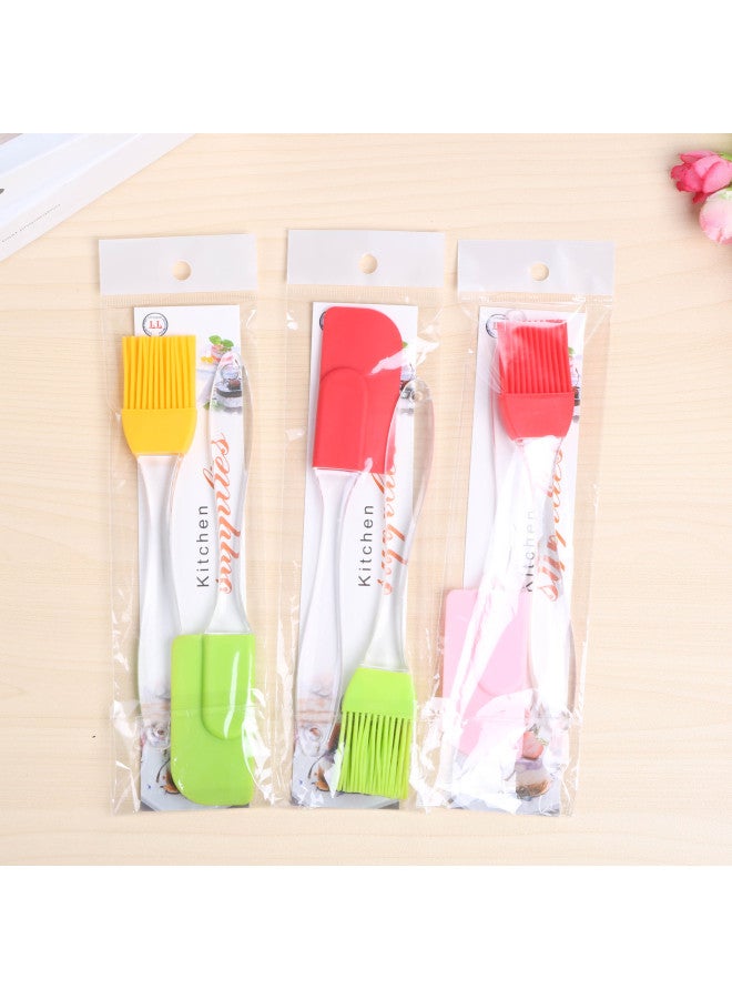 Hot Sale Direct Selling Household Kitchen Silicone Baking Suit Card Bag Baking Tools Barbecue Brush Cream Scraper Translucent-Specifications:Card Bag 2PCs Small Brush Plus Small Scraper - Image 1