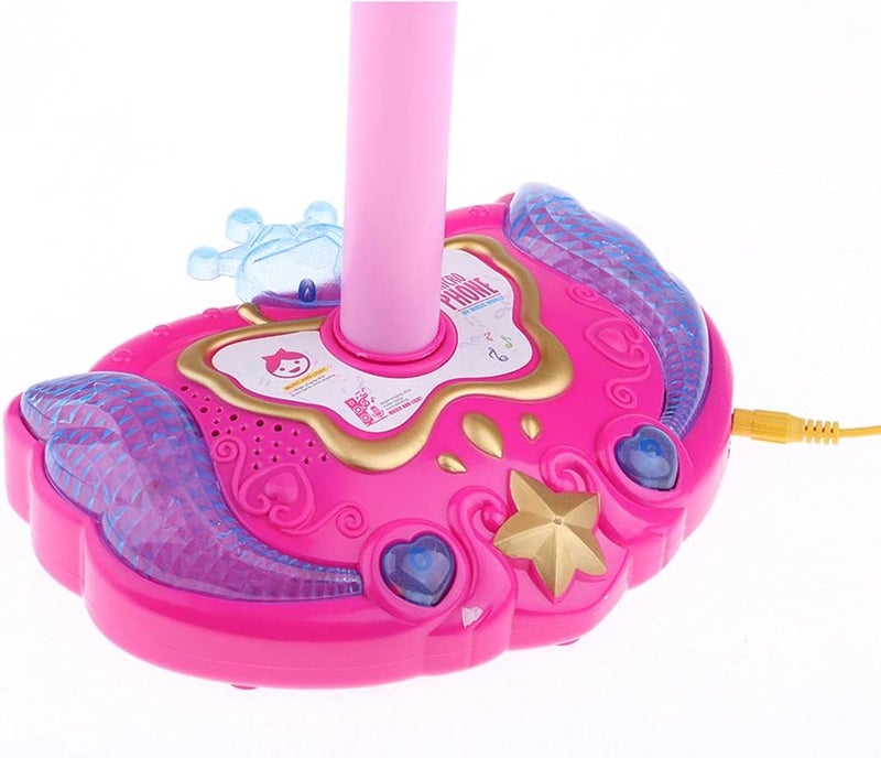 klarako Kids Karaoke Machine,Music Toy Play Set with Microphone and Adjustable Stand for Boys Girls 3  Pink, as described - Image 2