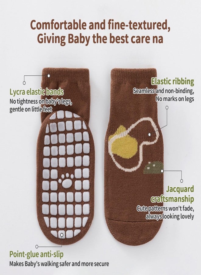 Agniphant 6 Pairs Very Durable Baby Socks Set for 1-3 Years | Pill-Resistant Non-Slip Grip Socks for Girls and Boys, Ultra-Soft Combed Cotton All-Season Socks for Kids | Class-A Healthy Material for Baby Care - Image 5