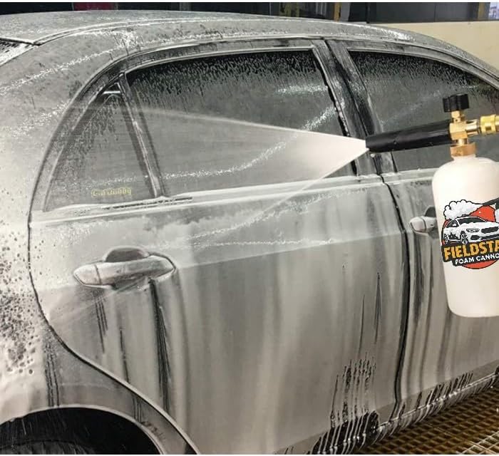 Plastic Adjustable Foam Cannon 1 Liter Bottle Snow Foam Lance, Brass Thread with 1/4" Quick Connector Foam Blaster for Pressure Gun (Compatible with JPT, STARQ, RESQTECH Pressure Washer)