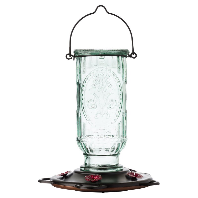 More Birds Vintage Hummingbird Feeder Antique Glass Hummingbird Feeders for Outdoors 5 Feeding Stations 20 Ounces