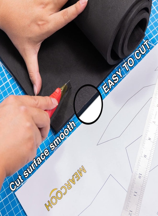 MEARCOOH Black Foam Sheets Roll, Premium Cosplay EVA Foam Sheet，6mm Thick,49"x13.9",High Density 86kg/m3 for Cosplay Costume, Crafts, DIY Projects … - Image 3
