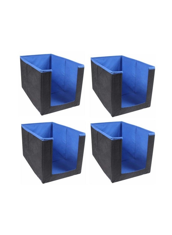 Krishna Enterprise Non-Woven Shirt Stacker/Clothes Organizer|Solid Color & Foldable Non Woven Material|Closet & Wardrobe Organizer|Size 40 x 20 x 25 Cm, Pack of 4 (Navy Blue) (Black & Blue)