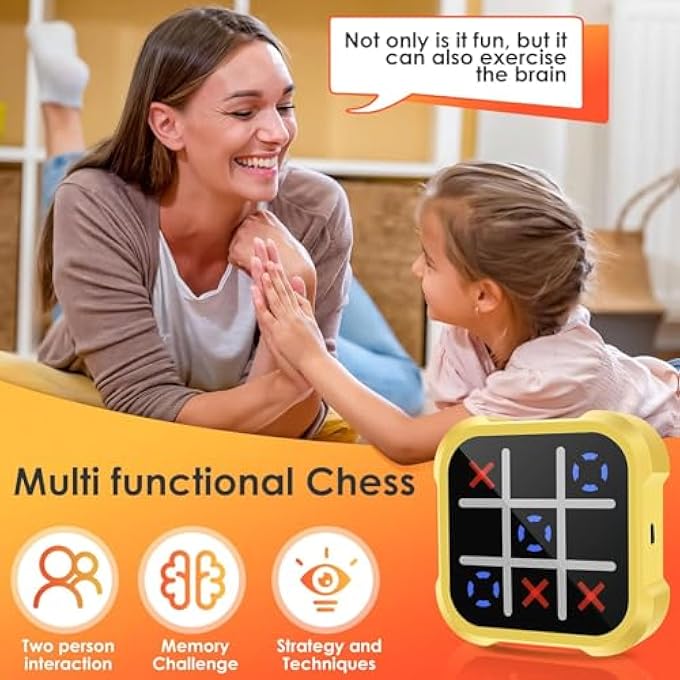 ELECTRONIC HANDHELD GAME CONSOLE  3-IN-1 HANDHELD PUZZLE FOR KIDS & ADULTS | MEMORY TRAINING, TIC TAC TOE & PUZZLE MODES | PORTABLE & DURABLE EDUCATIONAL TOY - Image 3
