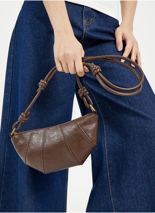 Styli Stitch Detail Half Moon Crossbody Bag  - Image 3