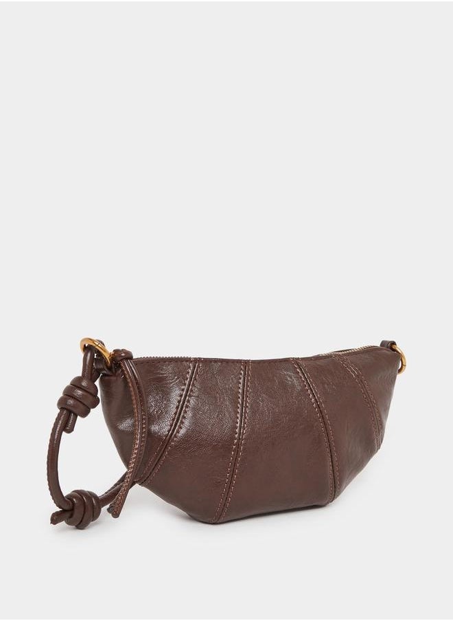 Styli Stitch Detail Half Moon Crossbody Bag  - Image 1