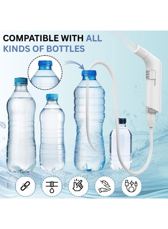 JUNARIS Portable Bidet Sprayer Set For Travel | Rechargeable Bidet   Sprayer | Handheld Camping Bidet Shower Sprayer with 2.3L Water Tank, 800mAh Battery,Foldable Plastic Bag (White) - Image 3