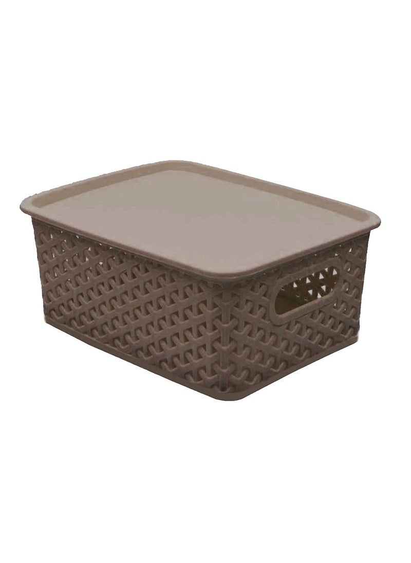 SKI SKI Fashion Small/Medium/Large Multipurpose Storage Basket with Lid Set 3 (Fawn Grey), Kids Room/Kitchen/Wardrobe Organiser, for Hospital/Clinics  - Image 2