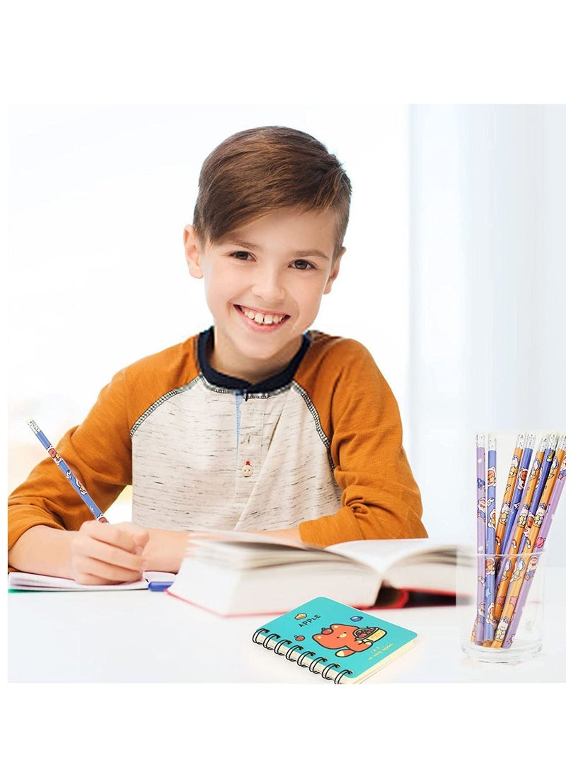 Generic Mini Notepads, Inspirational, Animal Pattern Kids Wooden Pencils Set with Rubber Eraser for Party Bag Fillers Favor, for School Office Home Travel Present Supplies  - Image 5