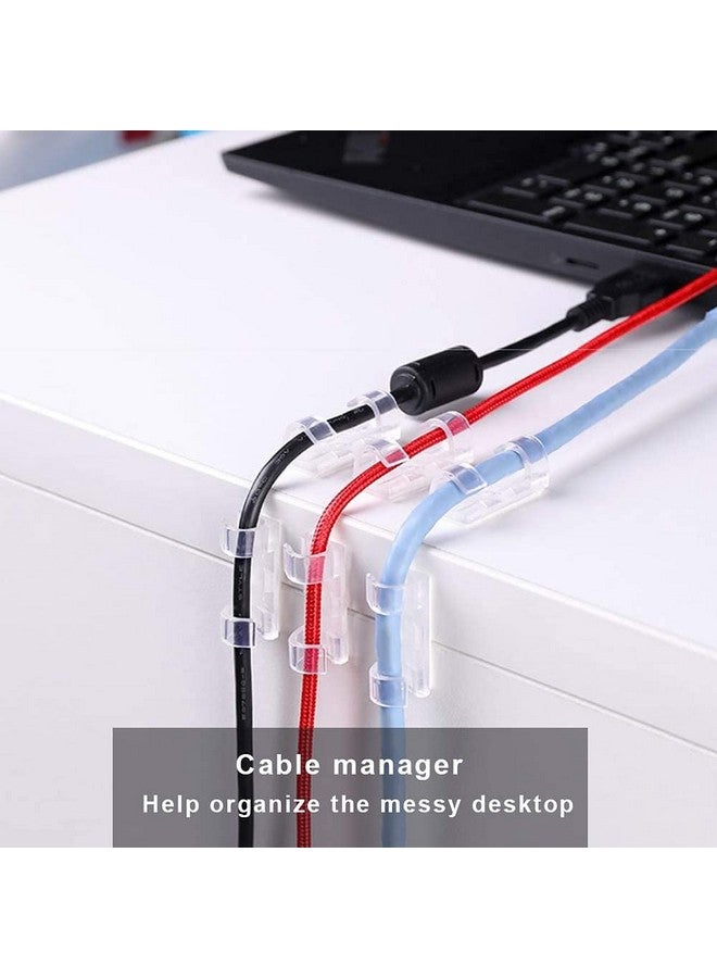 INOVERA (LABEL) 10 Pieces Wire Organizer Cable Management Clip Desktop Cord Hook with 3M Adhesive Foam (Transparent) - Image 3