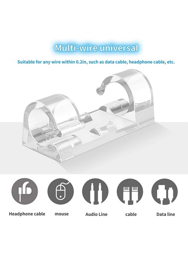 INOVERA (LABEL) 10 Pieces Wire Organizer Cable Management Clip Desktop Cord Hook with 3M Adhesive Foam (Transparent) - Image 5